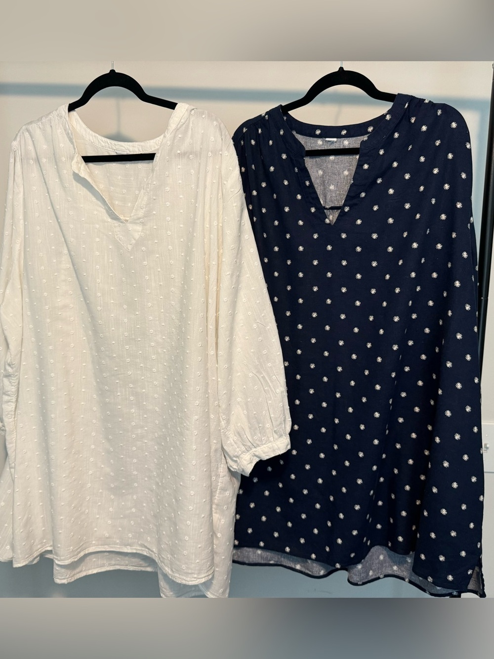TWO Linen-Blend Tunic Tops